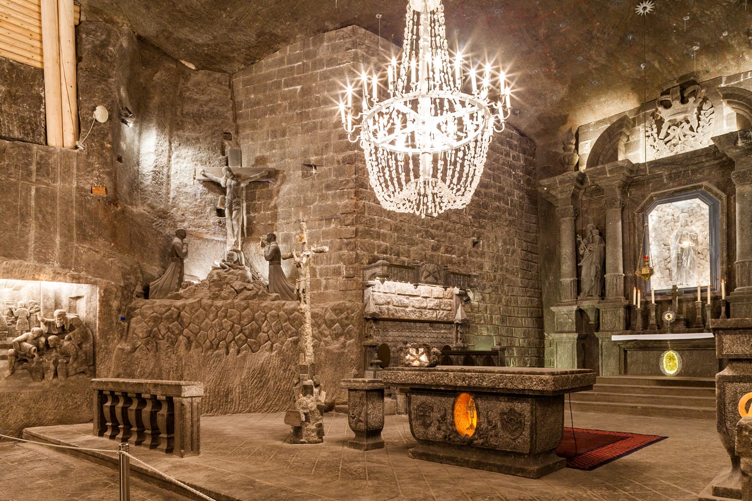 La Capilla de Santa Kinga es la cámara más famosa del museo subterráneo de la sal de Wieliczka